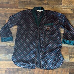 Vintage Victoria's Secret Gold Label Robe Satin Geometric Lounge Pajamas 90s